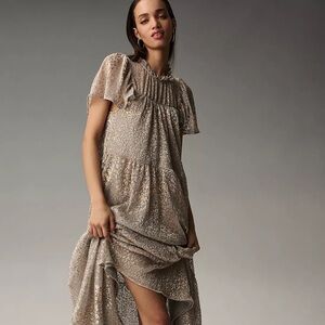 Anthropologie Metallic Maxi Dress